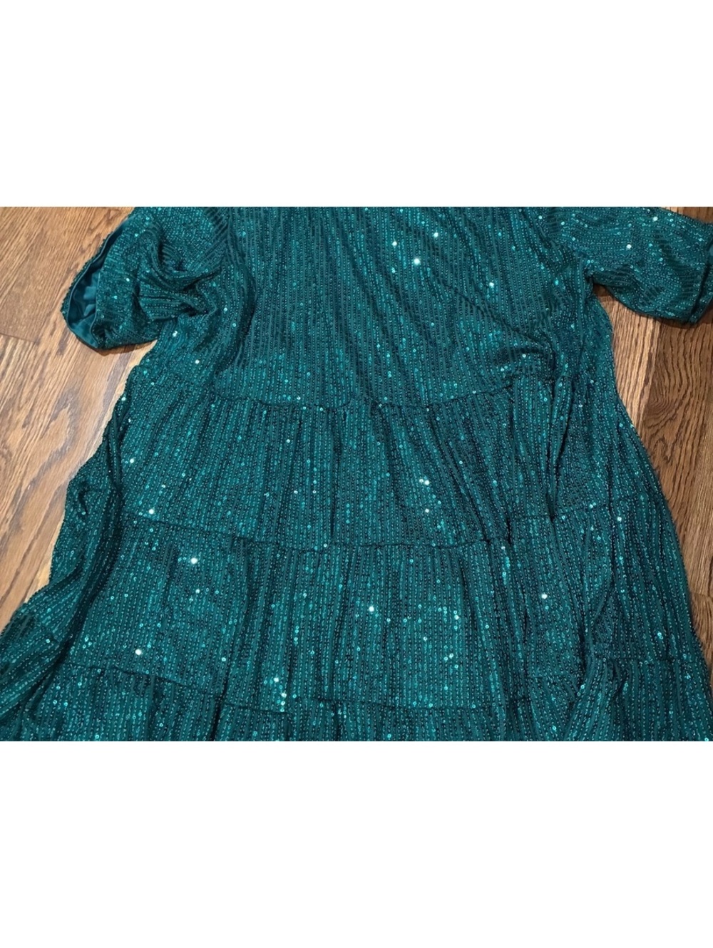 Elegant 4XL Emerald Green Sequin Dress